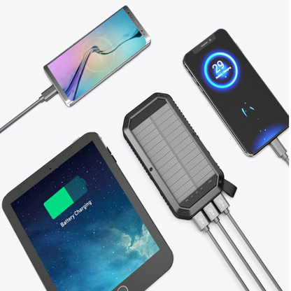 Sun Chaser Mini Solar Powered Wireless Phone Charger 10,000 mAh With LED Flood Light