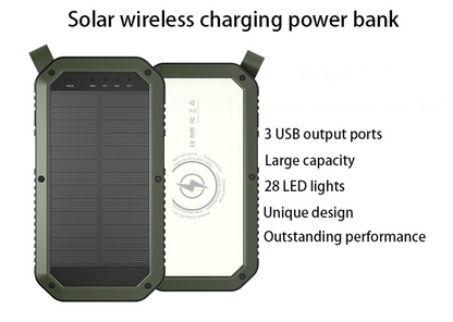 Sun Chaser Mini Solar Powered Wireless Phone Charger 10,000 mAh With LED Flood Light