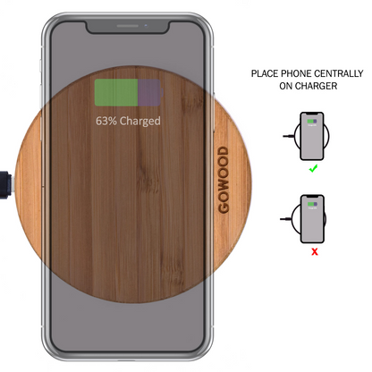 15W Fast Charge Bamboo Wood Wireless Charger