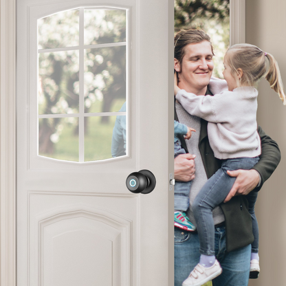 VEVOR Smart Door Knob, Biometric Door Lock Bluetooth Smart Lock, Fingerprint Smart Lock with APP Control, Easy Installation Door Lock, for Home Bedrooms, Cloakroom, Hotels, Apartments Offices, Black