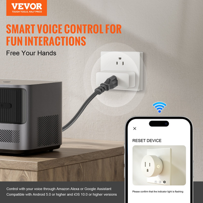 VEVOR 4 Pack Smart Plug, Voice Control Outlet, Remote & Scheduled