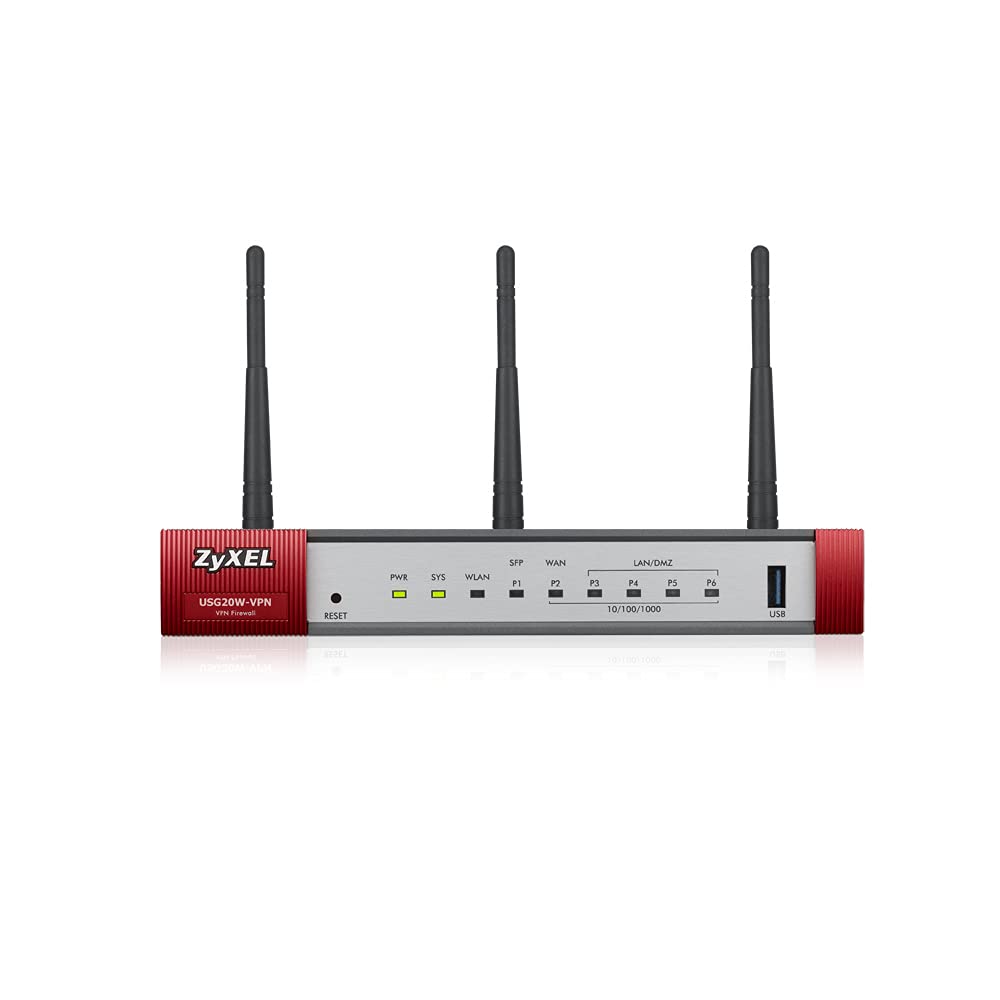 ZyXEL Next Generation VPN Firewall with 1 WAN, 1 SFP, 4 LAN/DMZ Gigabit Ports and 802.11ac/n WiFi [USG20W-VPN]