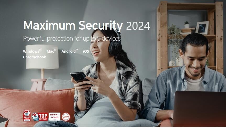 Trend Micro Maximum Security 2023 multi-language for PC, Mac, Android and iOS Product key card Windows 8.1 and 10, 11 (3 devices, 3 years)