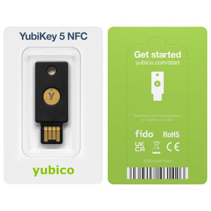 Yubico - YubiKey 5 NFC - Two-Factor authentication (2FA) Security Key, Connect via USB-A or NFC, FIDO Certified - Protect Your Online Accounts