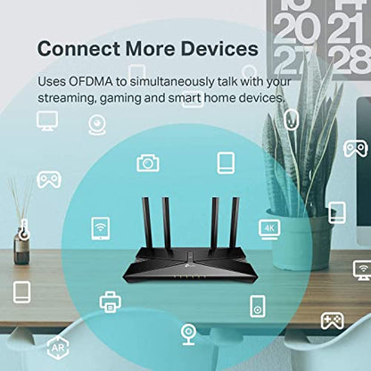 TP-Link Smart WiFi 6 Router (Archer AX10) – 802.11ax Router, 4 Gigabit LAN Ports, Dual Band AX Router,Beamforming,OFDMA, MU-MIMO, Parental Controls, Works with Alexa