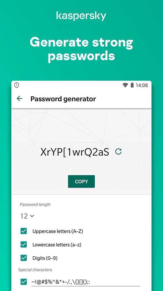 Kaspersky Password Manager | Unlimited Devices | 1 User Account | 1 year | PC/Mac/Android/iOS | Online Code