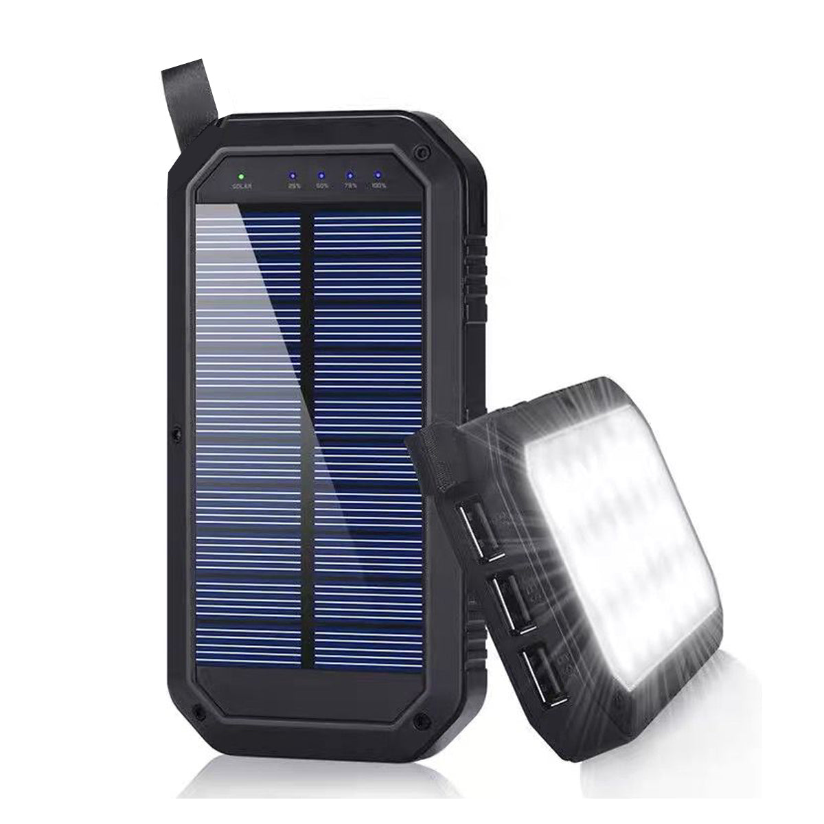 Sun Chaser Mini Solar Powered Wireless Phone Charger 10,000 mAh With LED Flood Light