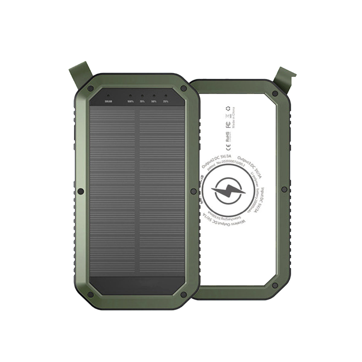 Sun Chaser Mini Solar Powered Wireless Phone Charger 10,000 mAh With LED Flood Light