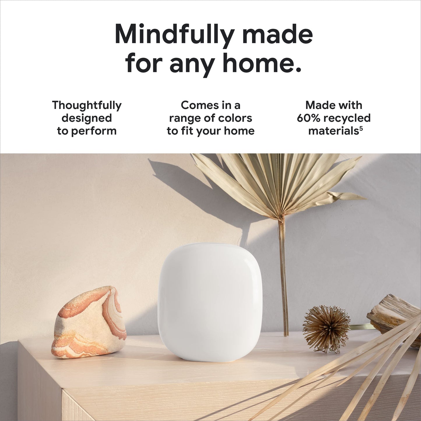 Google Nest WiFi Pro - 6E - Reliable Home Wi-Fi System with Fast Speed and Whole Home Coverage - Mesh Router - 3 Pack - Snow